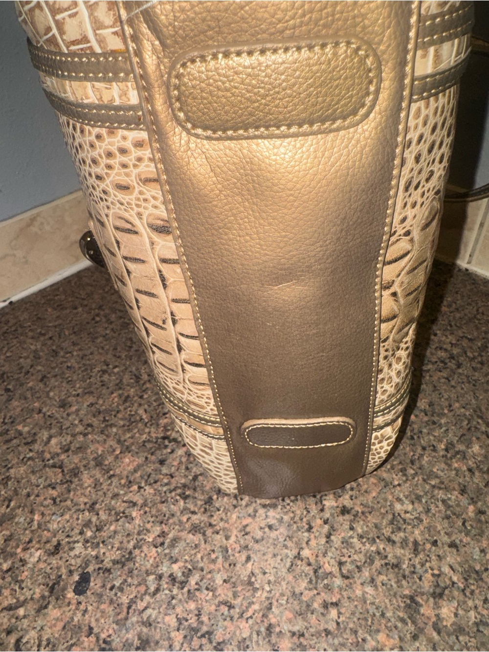 Sharif Croc-Embossed Shoulder Bag with pouch EUC - Picture 6 of 10